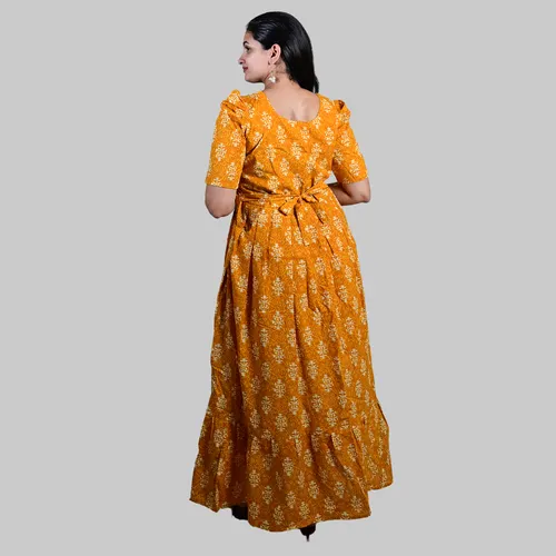 yellow layer kurti